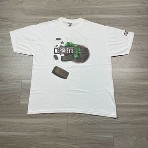 Vintage Shirt Mens Extra Large White Hulk Hersheys Chocolate Promo Marvel